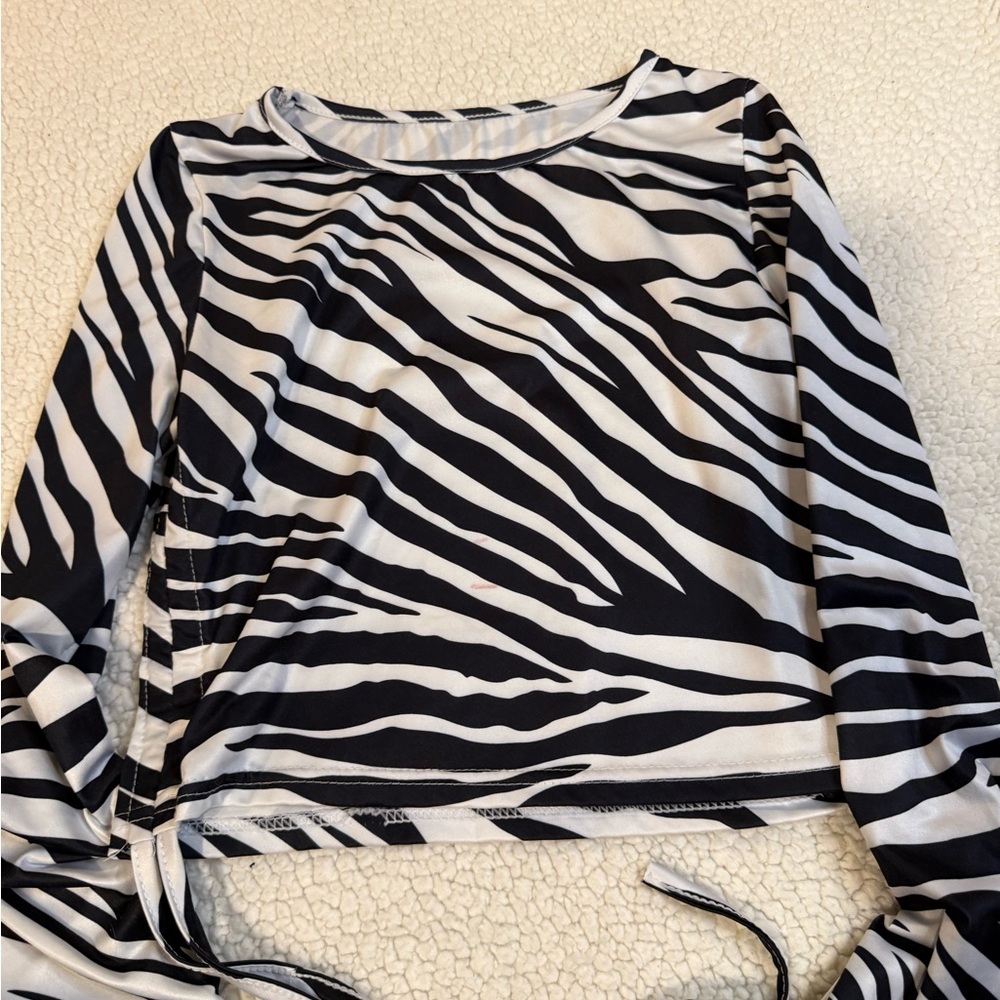 Zebra Print Long Sleeve Top
